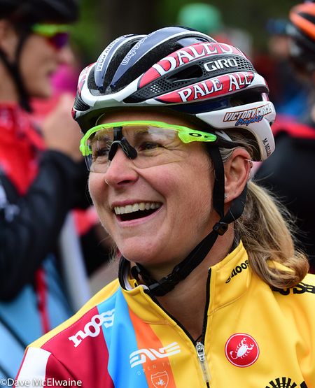 Meredith Miller (Noosa Pro Team) smiling at the start