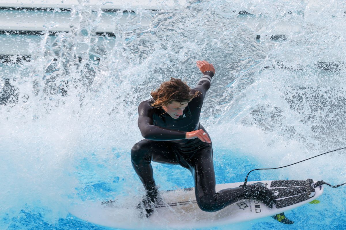An image of a surfer at a wave park