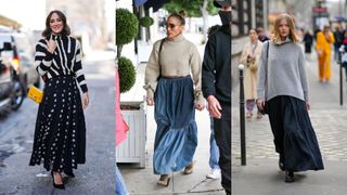long skirt outfits with a sweater