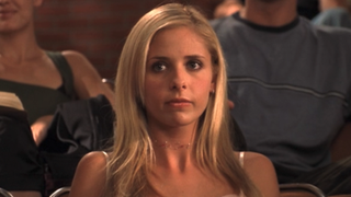 Sarah Michelle Gellar in class in Buffy The Vampire Slayer