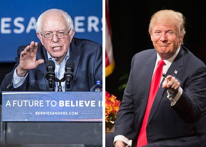 Trump and Sanders lead in the polls.