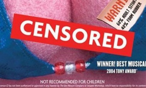 The "Avenue Q" poster: Too revealing for Colorado Springs?