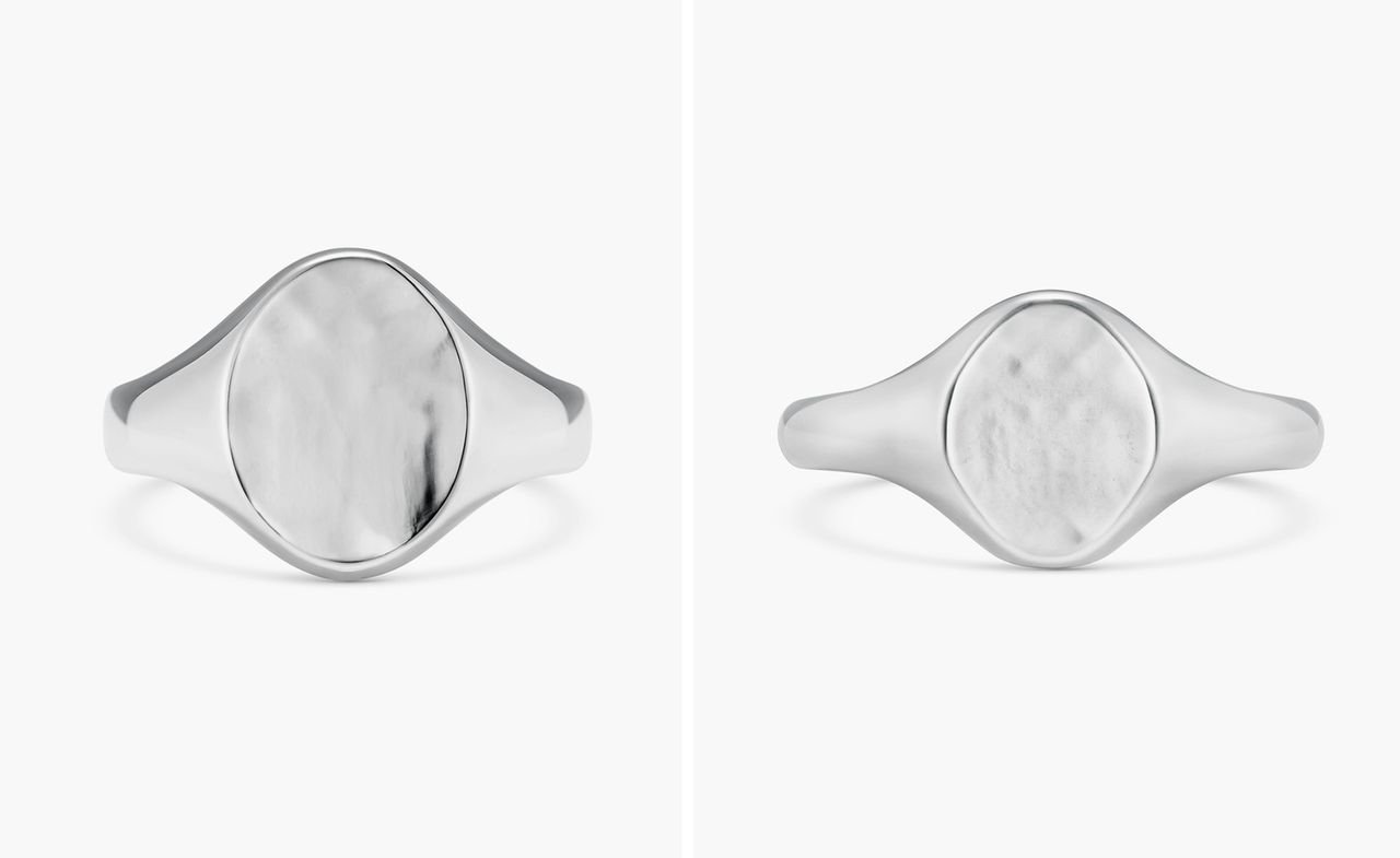 recycled silver jewellery – signet rings from the 886 by The Royal Mint jewellery collection