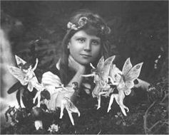 One of the Cottingley Fairy images - high tech in 1917.
