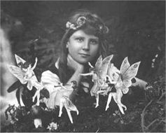 One of the Cottingley Fairy images - high tech in 1917.