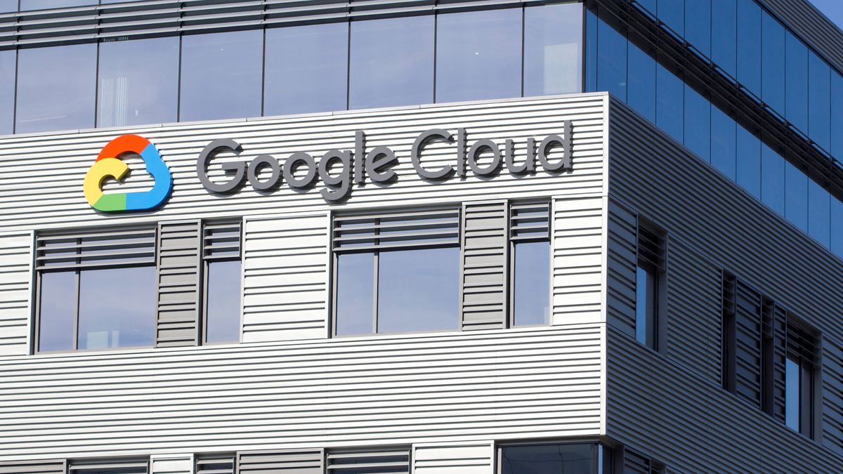 The Google Cloud company logo fixed onto an office building