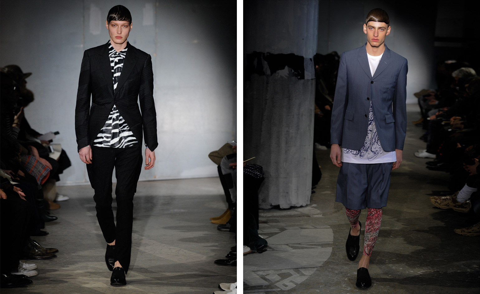 Two models on the catwalk