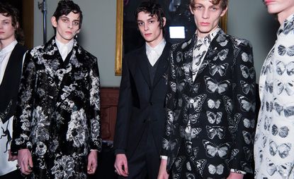 Models wearing clothing from Alexander McQueen