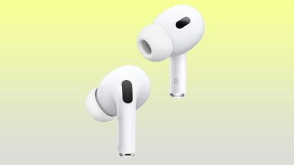 Apple AirPods Pro 2 on yellow gradiant