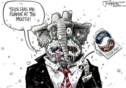 Political cartoon U.S. GOP Nunes memo tide pods