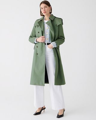 Petite Double-Breasted Trench Coat