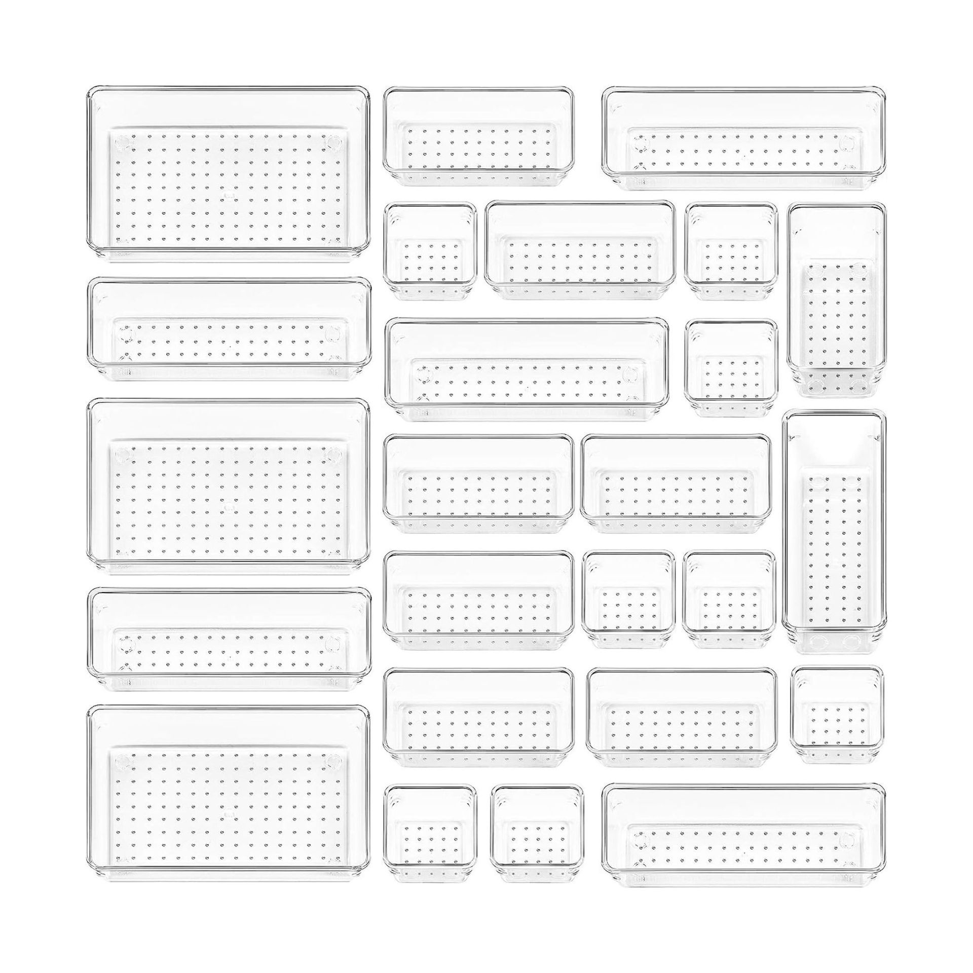 Vtopmart Store Set Pengatur Laci Plastik Bening 25 Buah
