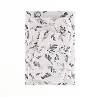 Minto 100 Percent Cotton Botanical Pattern Flannel Sheet Set