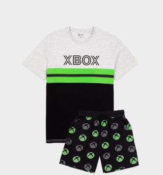 Xbox pyjama top and shorts on a plain background