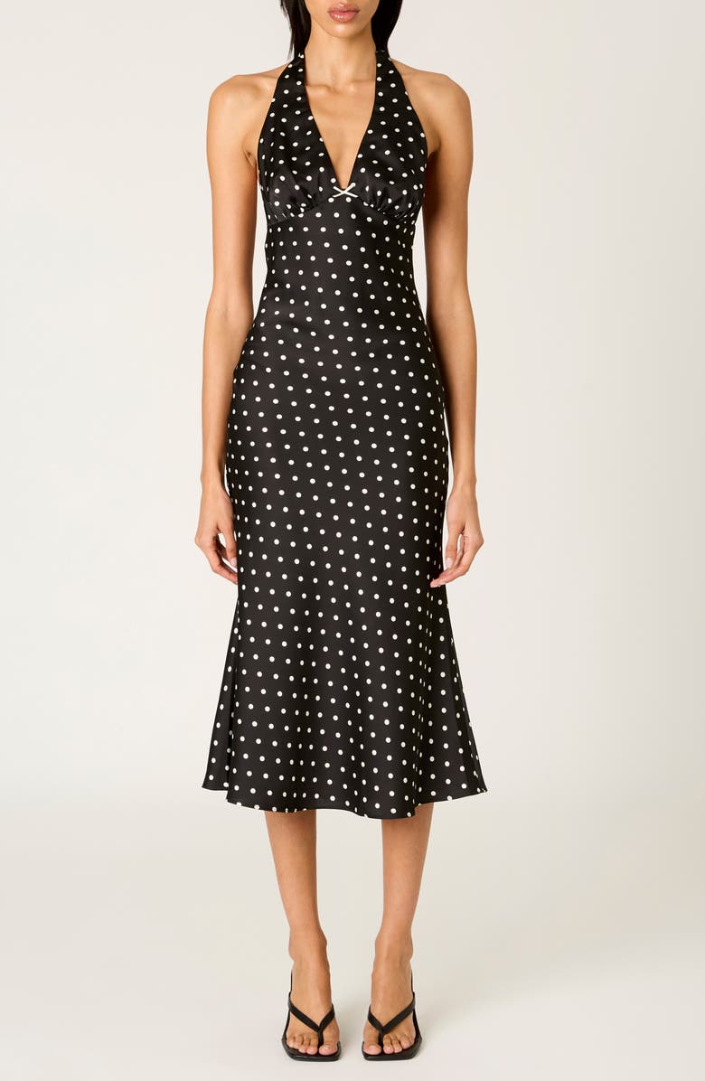 La Brea Polka Dot Halter Neck Slipdress