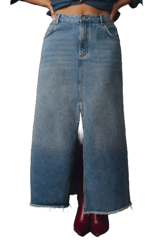 Pilcro The Madi Front-Slit Denim Skirt 