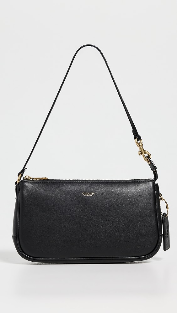 Natural Grain Leather Plaza Bag - Black