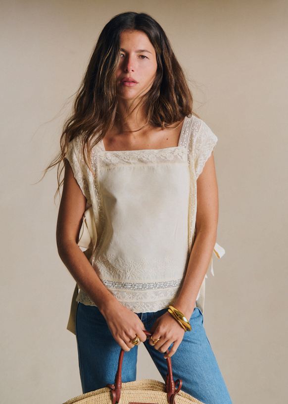 Alya Top - Ecru - Organic Cotton - S&amp;eacute;zane