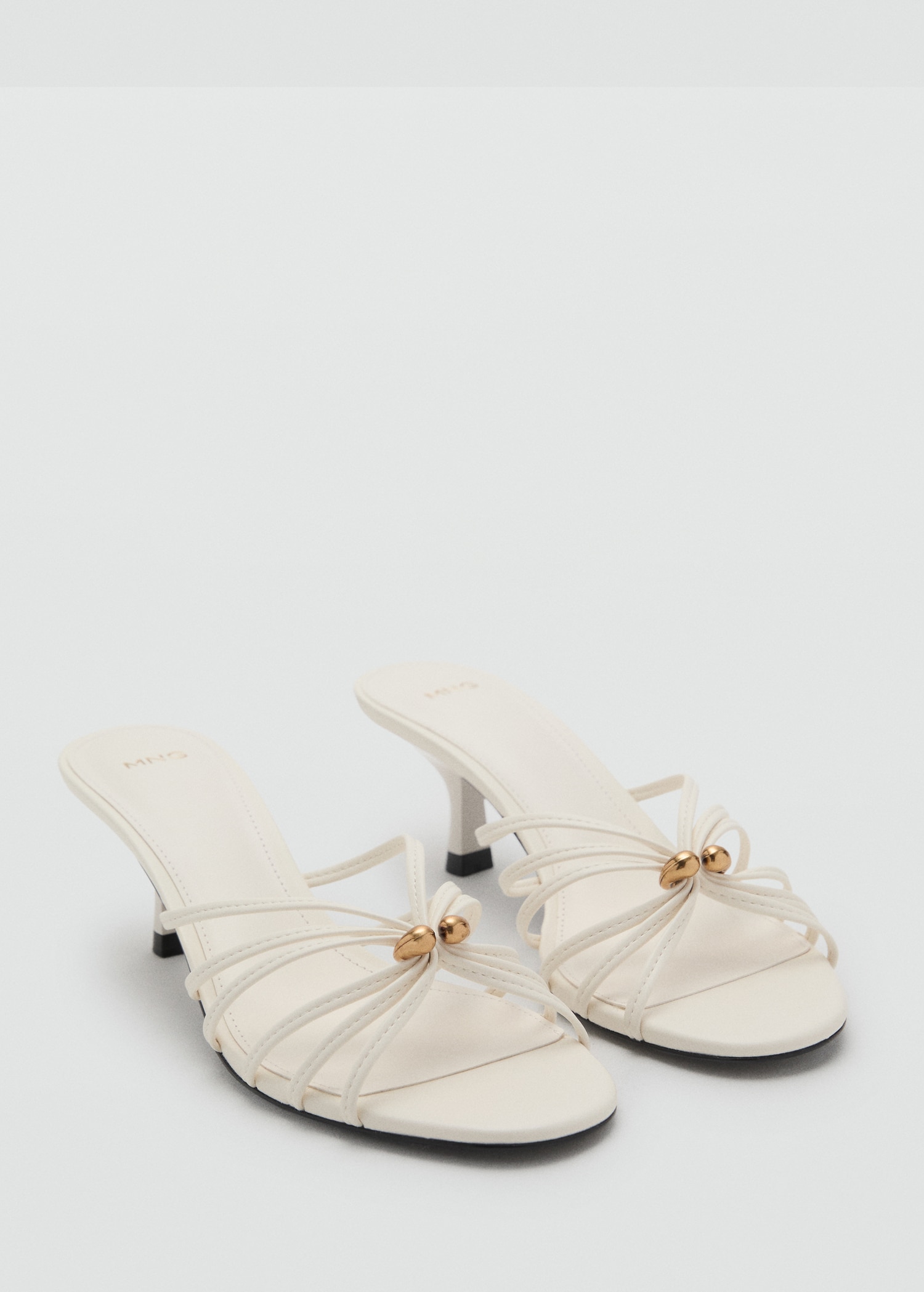 Kitten Heel Sandal With Metallic Detail - Women | Mango United Kingdom