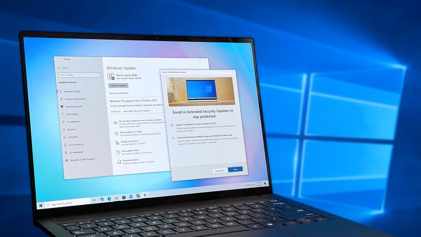 Windows 10 ESU program displayed on an ASUS Zenbook laptop screen