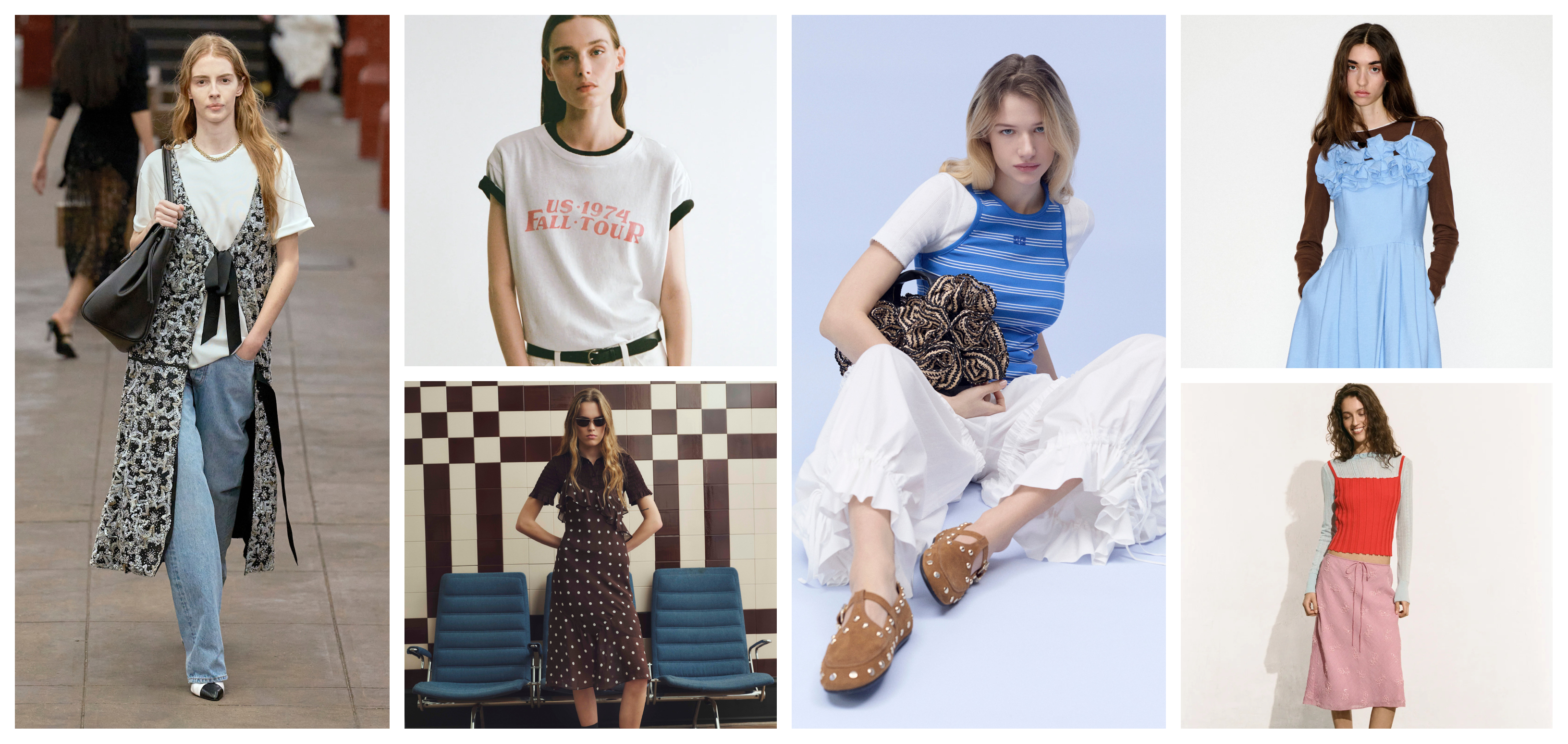 summer 2026 layering tricks, base tee at Chanel, Nili Lotan, Baum und Pferdgarten, Ganni, Stine Goya, and Staud