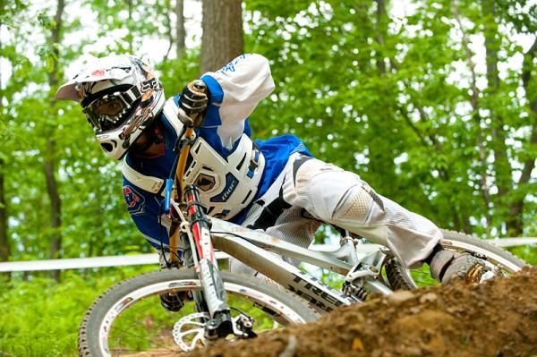 A racer on his way downhill