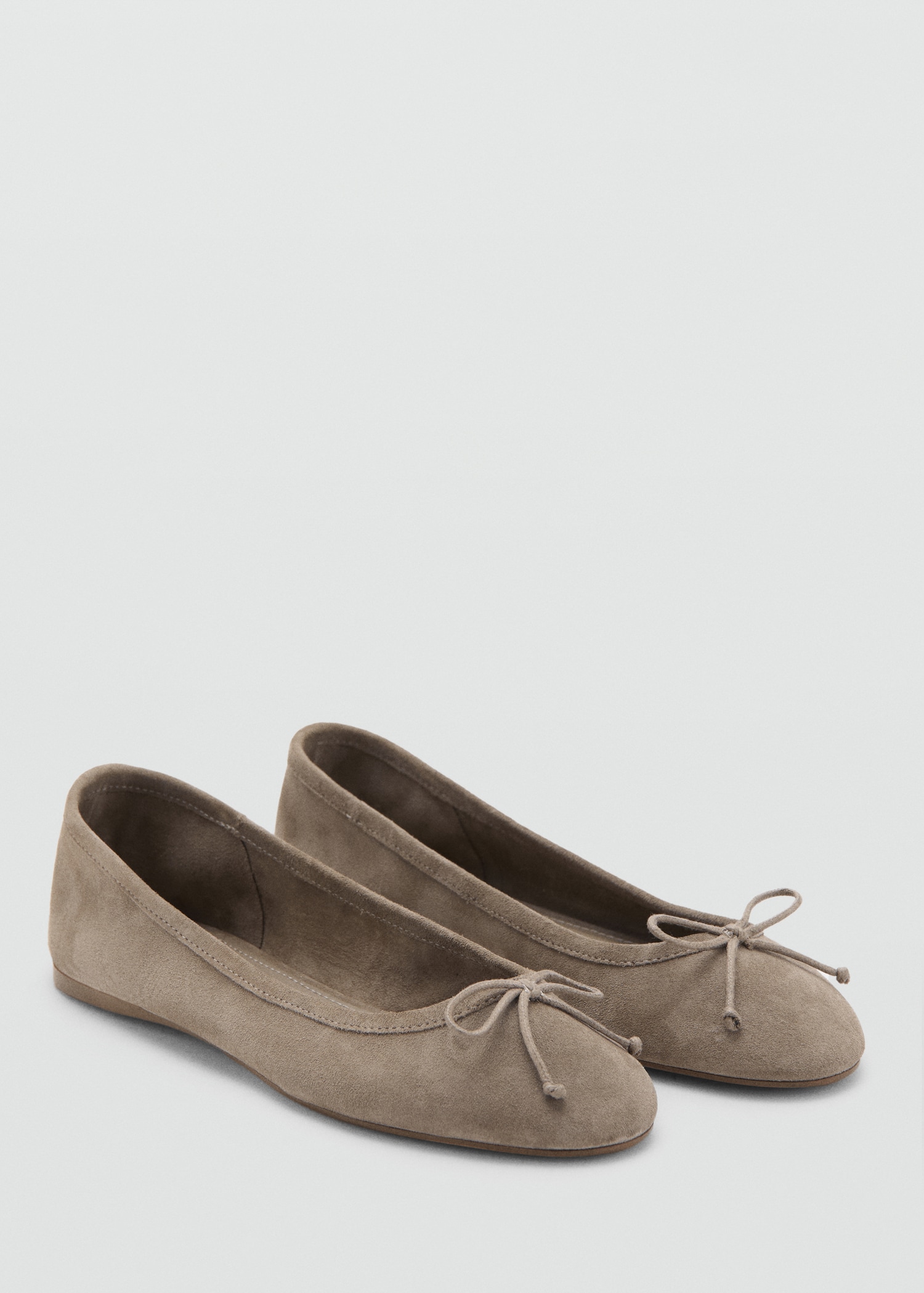 Leather Ballet Flats With Bow - Women | Mango United Kingdom