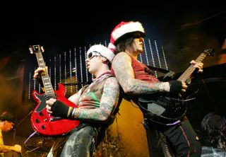 Zacky Vengeance and Synyster Gates get festive at the KROQ Almost Acoustic Christmas show