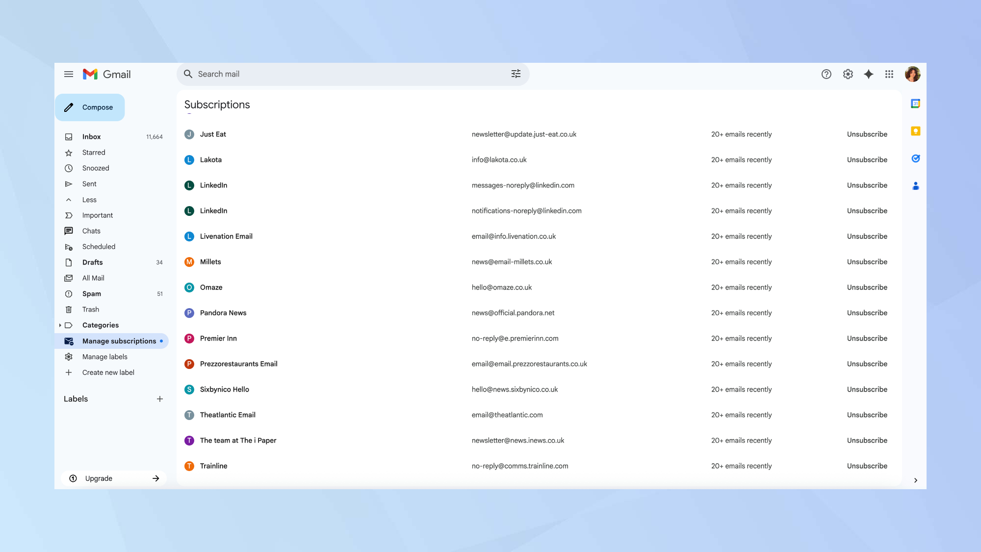 Gmail subscription spam