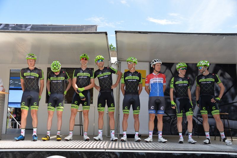 The Cannondale-Garmin team presented to the crowd