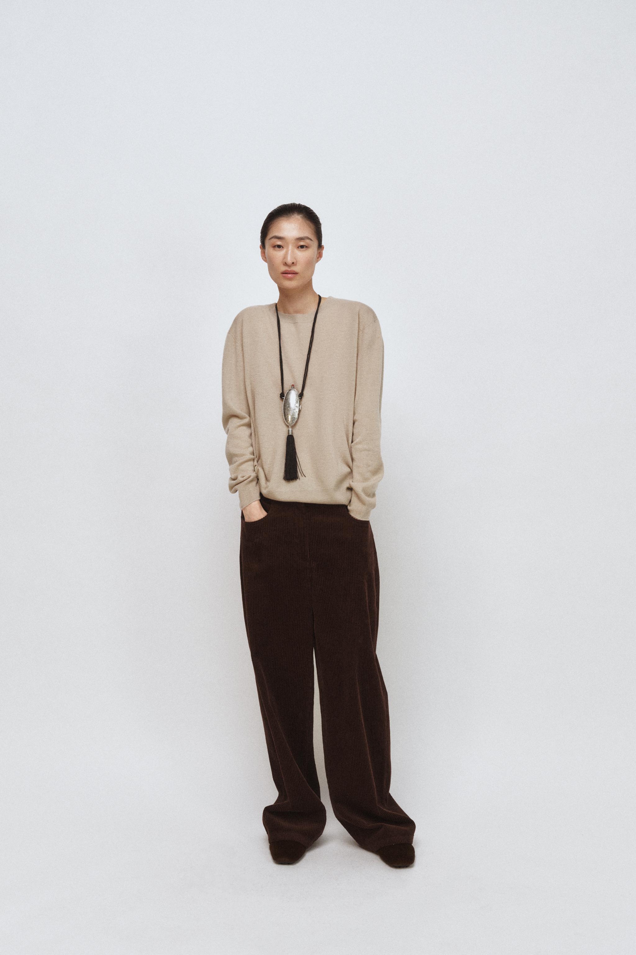 Wide Leg Corduroy Pants Zw Collection