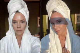 Victoria Beckham makeup free
