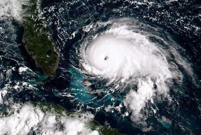 Satellite imagery showing Hurricane Dorian.
