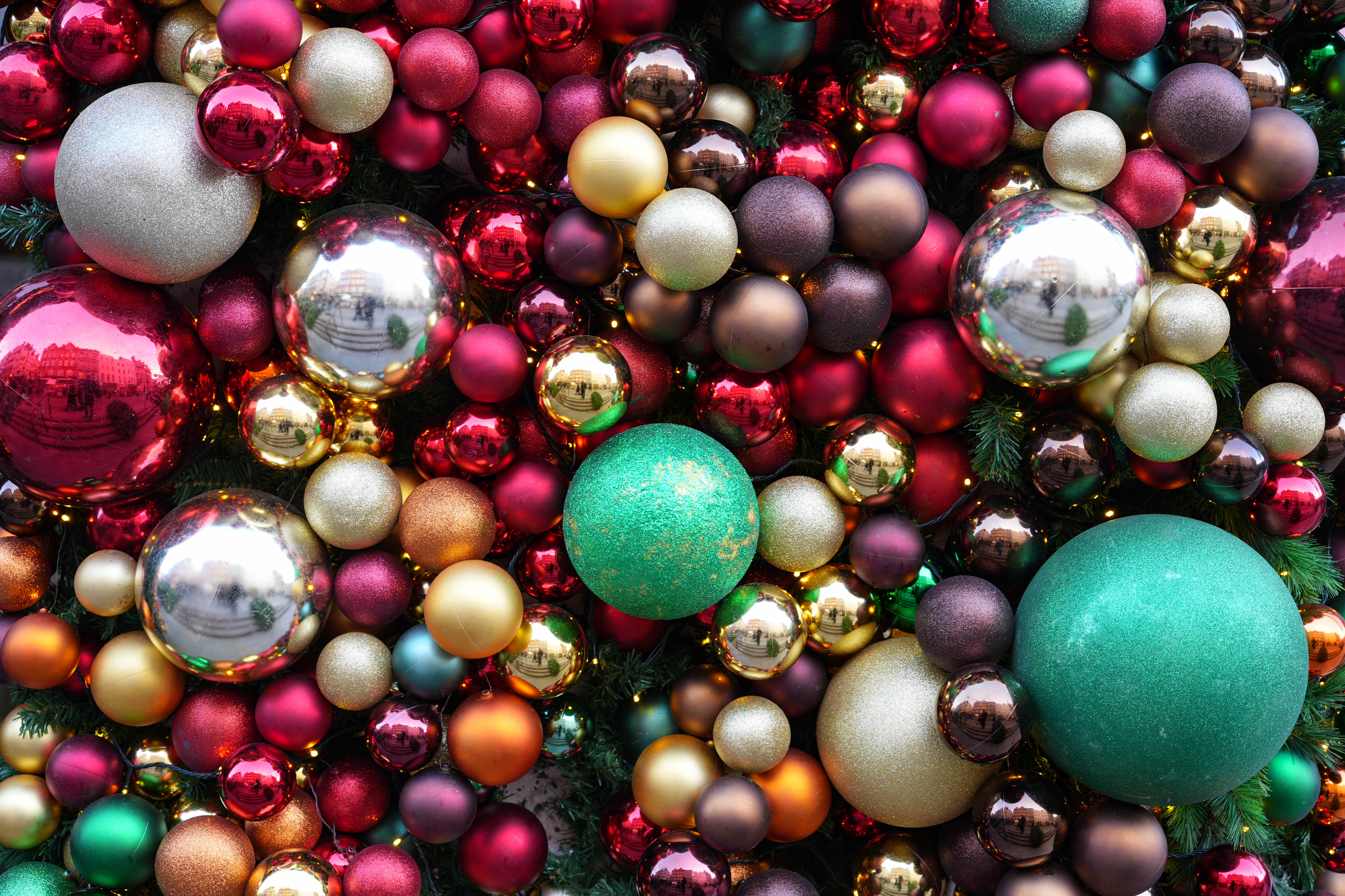 A collection of Christmas baubles
