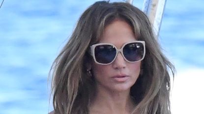 Jennifer Lopez on the water in Italy