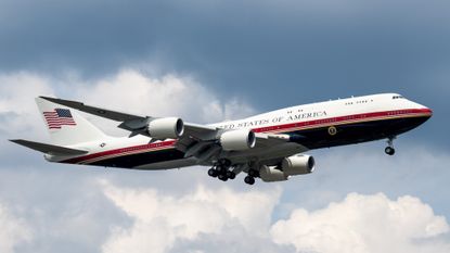 The Qatari-gifted Air Force One seen at Andrews Air Force Base in Maryland.