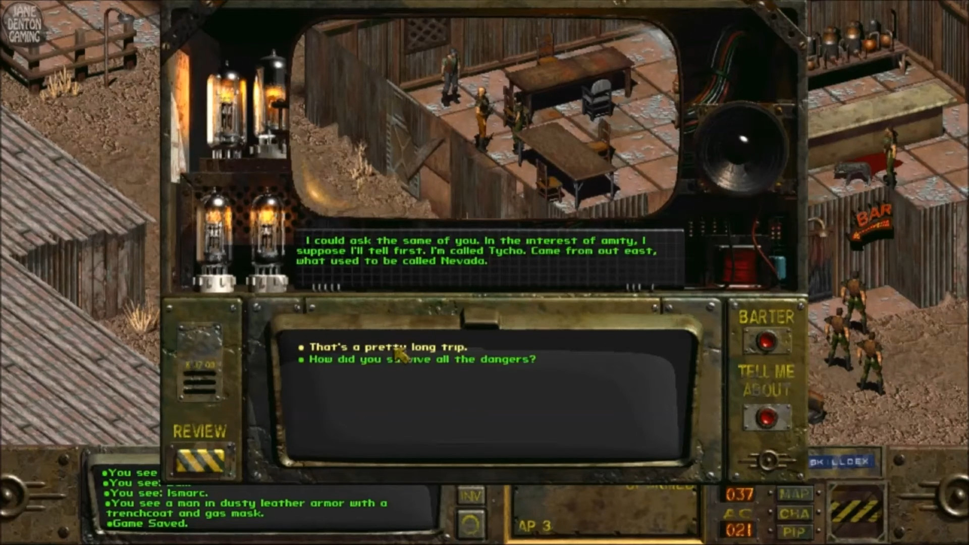 Tycho talking to the player during the first Fallout game