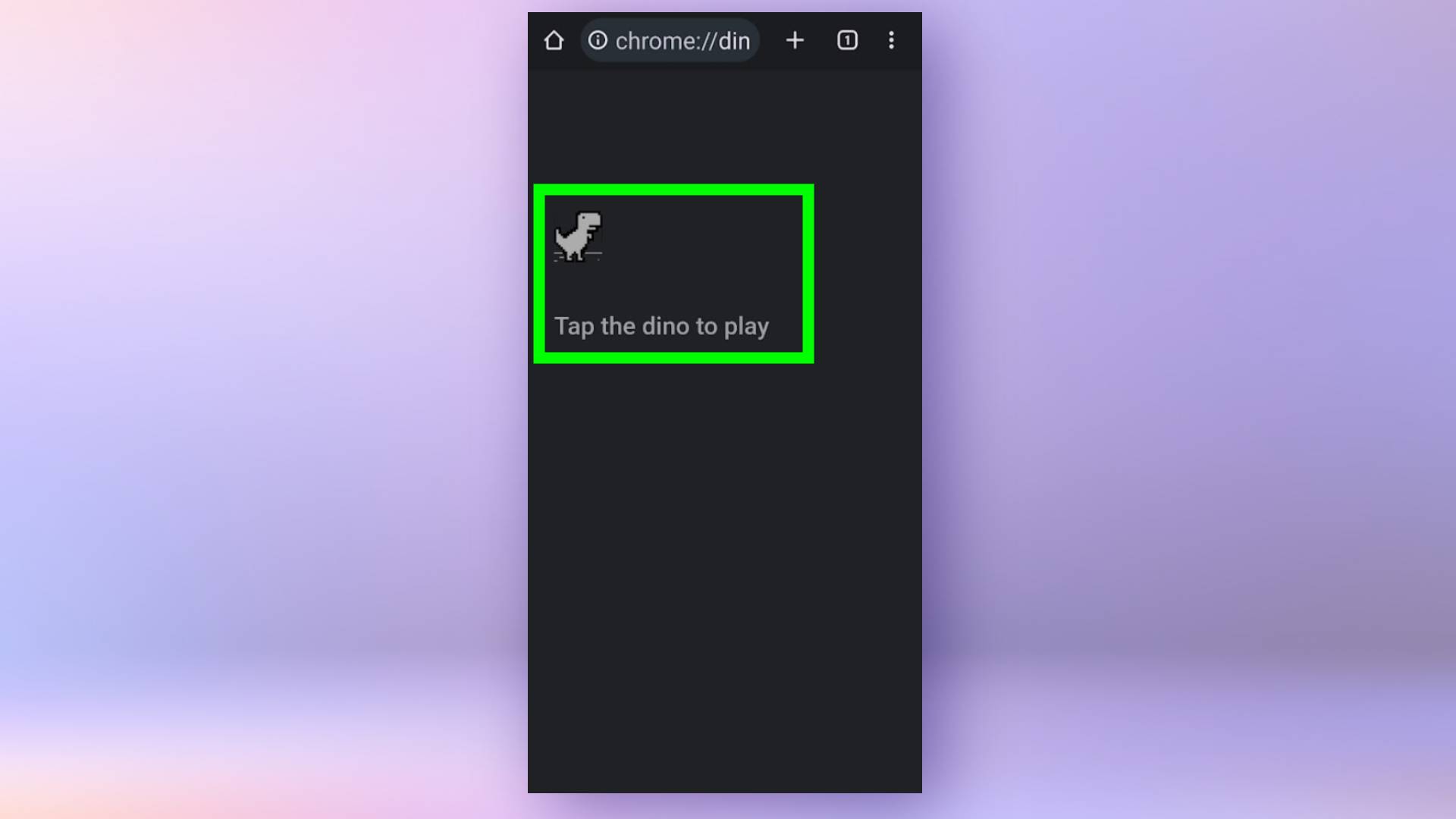 Скриншот игры Chrome Dino на Android.