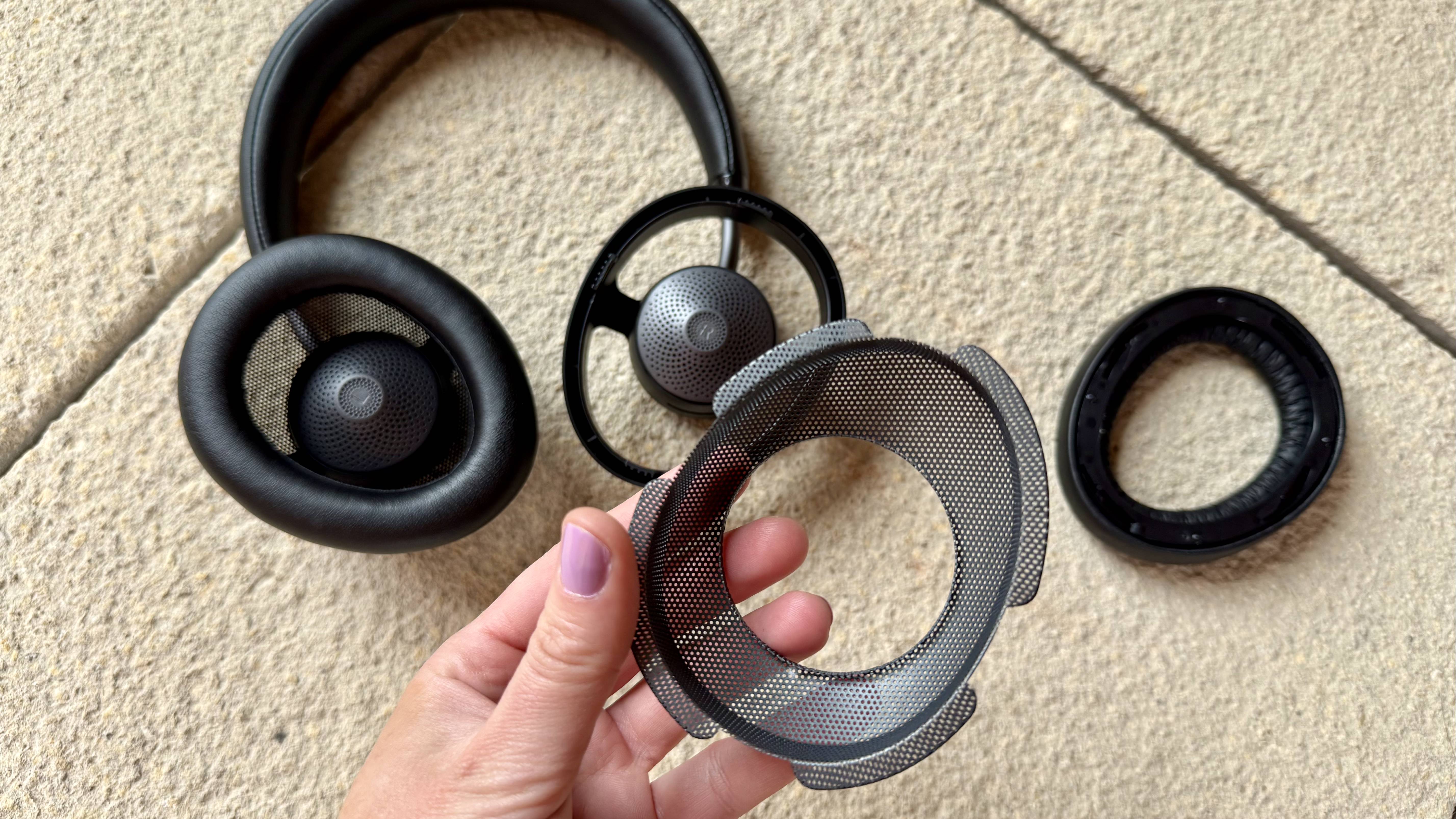 The jlab jbuds open wireless headphones with the grille pressed out