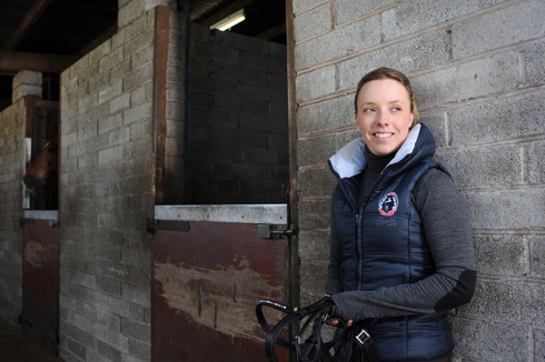 Sophie Wells in the stables