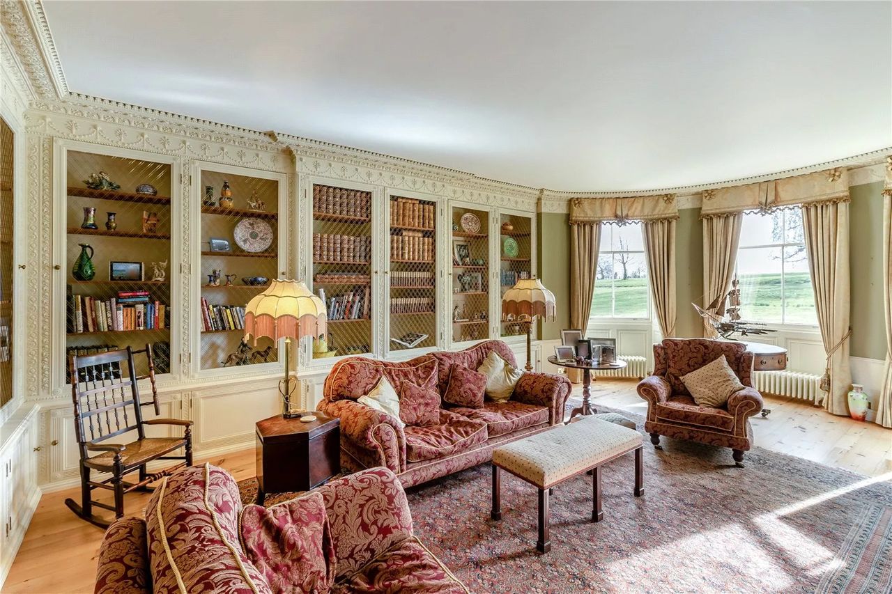 Images of the interiors of Womersley Park in Yorkshire