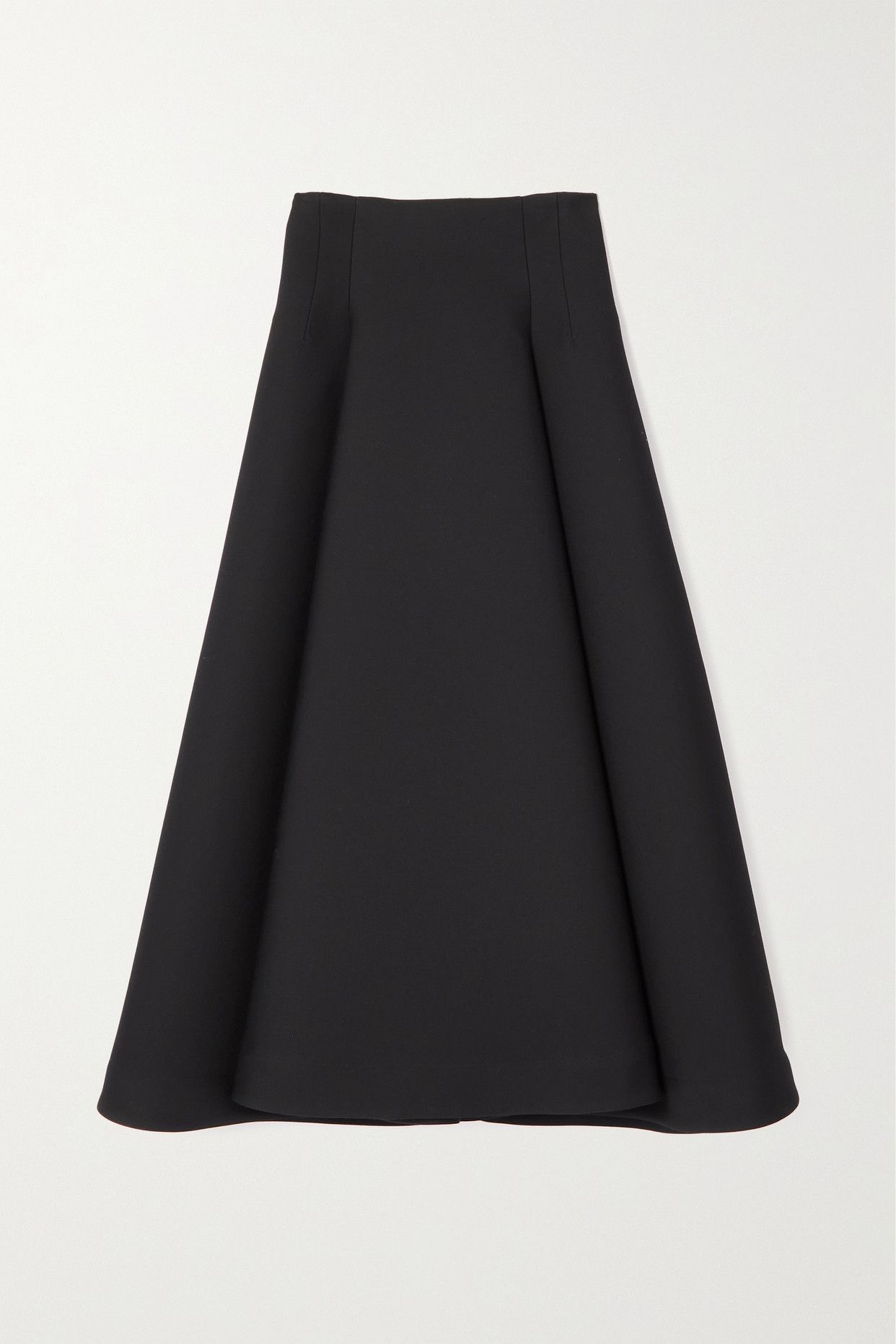 Pleated Wool Midi Skirt