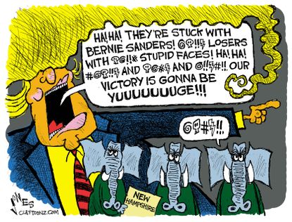 Political Cartoon U.S. Trump N.H 2016