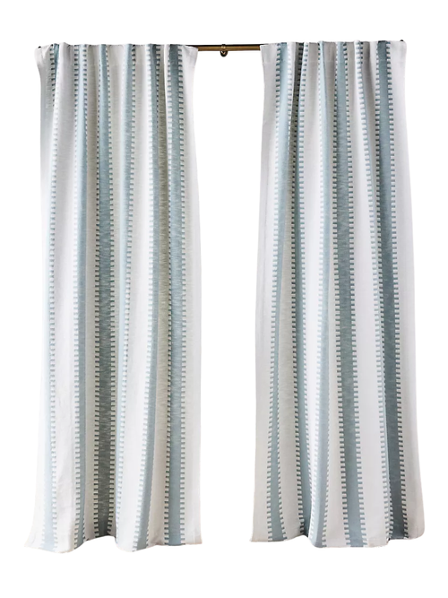 Cotton Jacquard Notched Striped Curtain