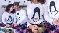 Sparks & Daughters Personalized Penguin Couple Pyjamas