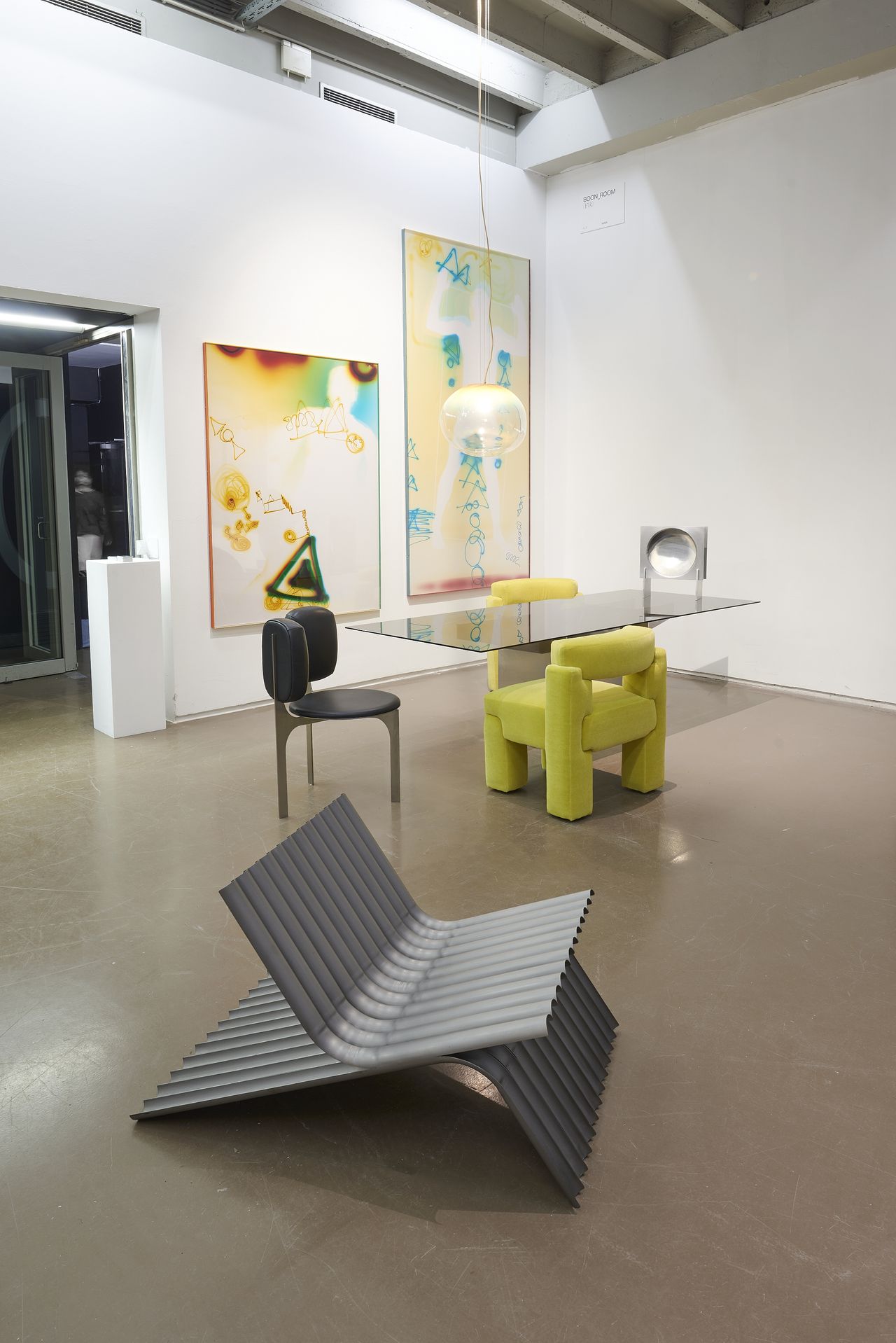 contemporary furniture in art gallery