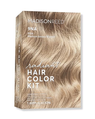 Madison Reed Radiant Hair Color Kit | 9na Medium Cool Blonde With Ash Undertones (pisa Blonde) for 100% Gray Hair Coverage | Dimensional Permanent Hair Dye | Ppd-Free &amp;amp; Ammonia-Free | 1 Pack