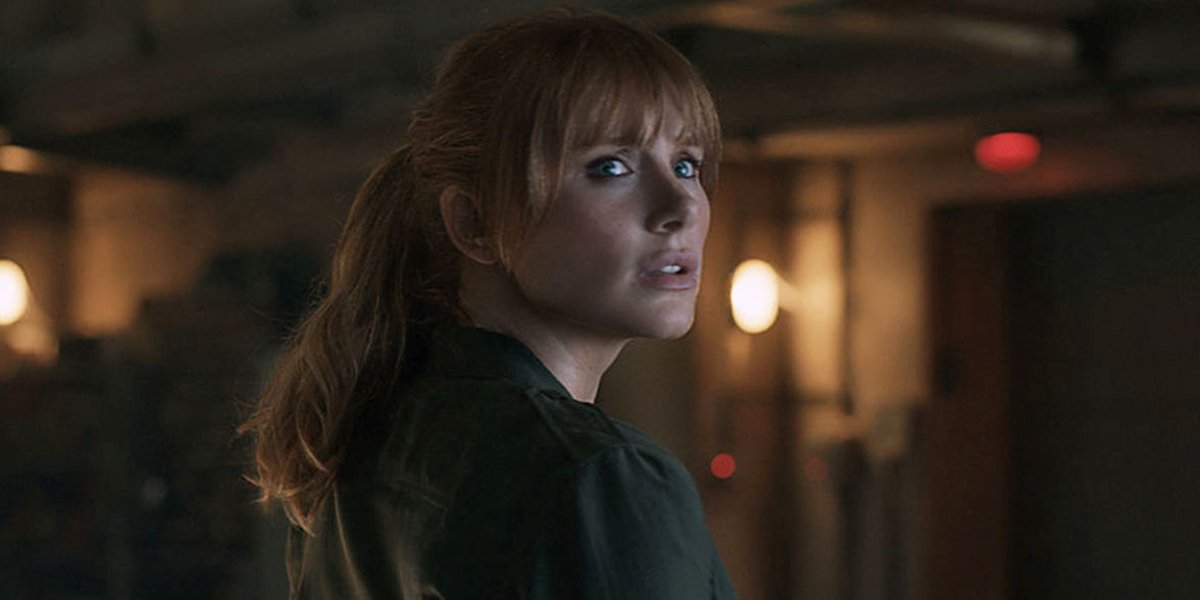 Bryce Dallas Howard looking scared in Jurassic World 3