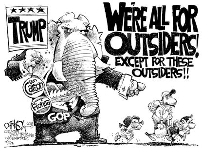 Political cartoon U.S. GOP Outsiders