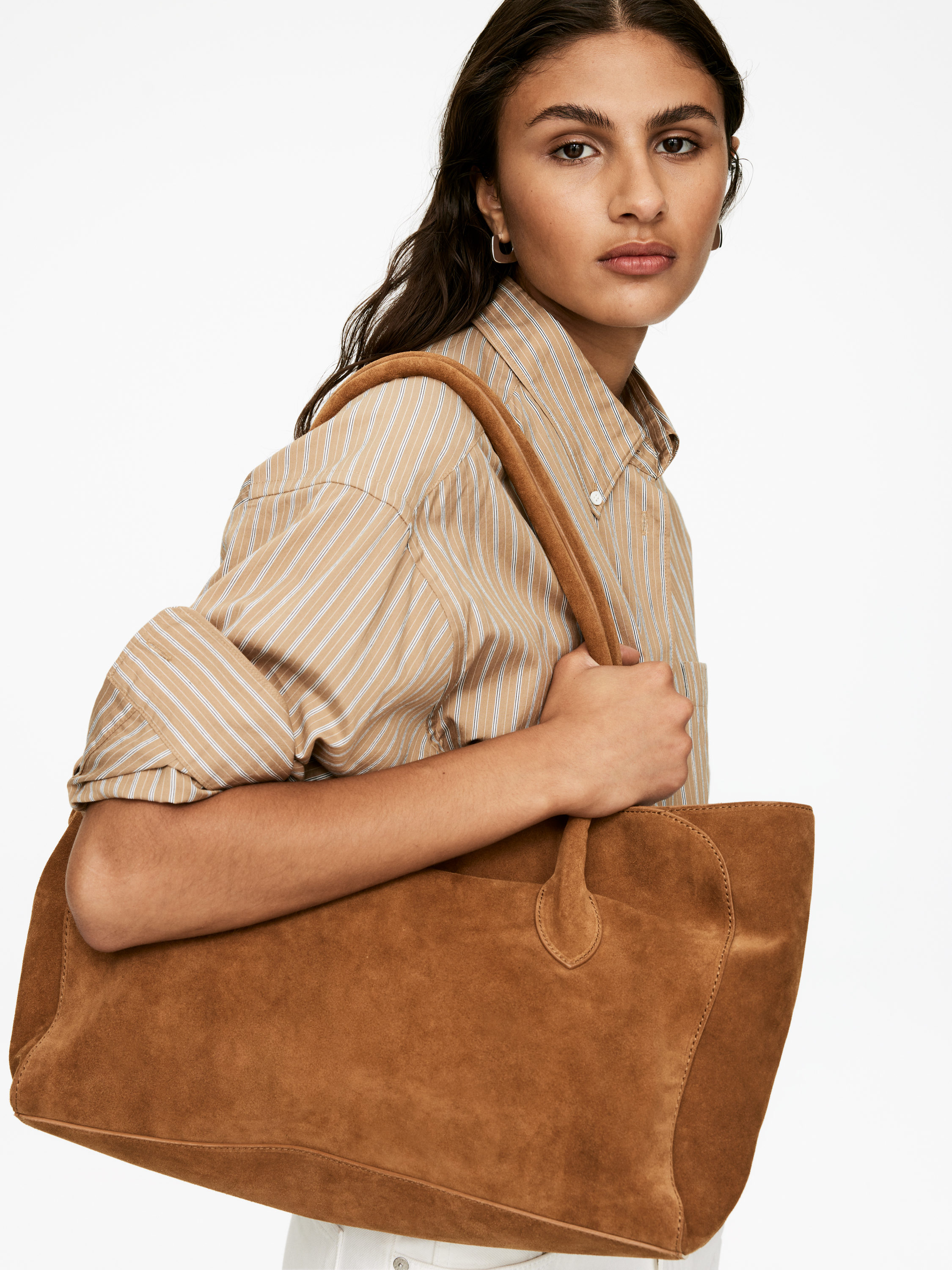 Slouchy Leather Tote – Brown – Women – Arket Gb